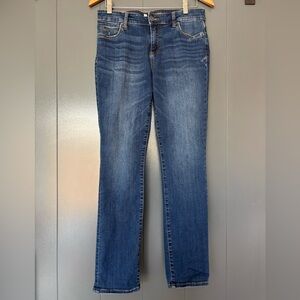 Kut From The Cloth Mid-Rise Jeans, Slight taper to ankles, stretch denim, size 4
